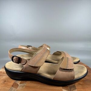 SAS Nudu Amber Leather Comfort Slingback Sandals Womens 9.5 M Made in USA